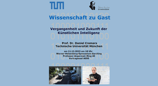 Wissenschaft zu Gast: „Vergangenheit und Zukunft der Künstlichen Intelligenz“ (Prof. Dr. Daniel Cremers)
